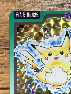Pokemon Carddass Card Pikachu File No.25 Bandai Pocket Monsters 1997 Holo - Image 3