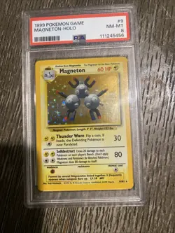 Pokemon TCG Magneton Base Set Holo Rare Card 9/102 WOTC MP - Image 1