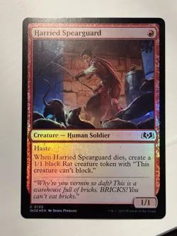 MTG Magic the Gathering Harried Spearguard (135/515) Wilds of Eldraine LP FOIL - Image 1