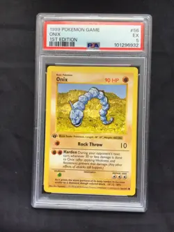 Pokemon Cards: Base Set 1st Edition Common: Onix 56/102 PSA 5 - Image 2
