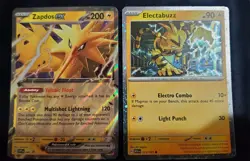 Pokemon TCG 151 Electabuzz Cosmos Holo & Zapdos EX Black Star Promo Set NM - Image 1