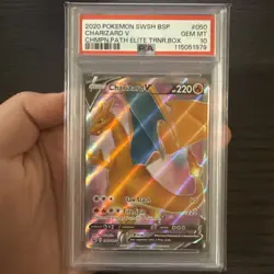 2020 POKEMON SWSH BSP CHARIZARD V CHAMPION PATH ELITE TRAINER BOX 050 PSA 10 - Image 3