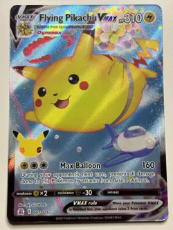 2021 Pokemon SWSH Celebrations Flying Pikachu VM #007/025 - Image 1