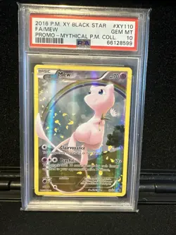 Mew Pokemon 2016 XY Black Star Promo Mythical Collection XY110 PSA 10 - Image 1