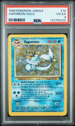 1999 POKEMON JUNGLE #12 VAPOREON-HOLO PSA 4 - Image 1