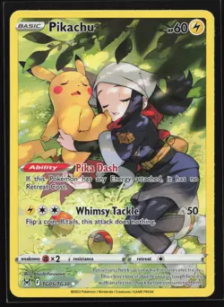 Pokemon Pikachu TG05 Lost Origin Trainer Gallery Ultra Rare Full Art Holo NM - Image 1
