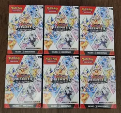 Lot of 6 Pokemon TCG: S&V Prismatic Evolutions Booster Bundle - Factory Sealed - Image 1