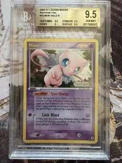 Pokemon 2006 EX LEGEND MAKER REVERSE FOIL #10 MEW HOLO R 10/92 - BGS 9.5 - Eng - Image 1