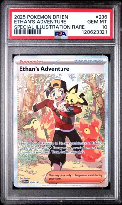 2025 Pokemon DRI EN Ethan's Adventure 236/182 Special Illustration Rare PSA 10 - Image 1