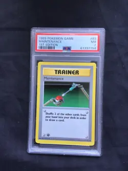 Pokemon Cards: Base Set 1st Edition Uncommon: Maintenance 83/102 PSA 7 - Image 1