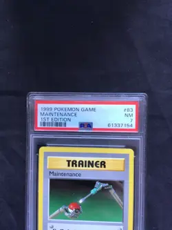 Pokemon Cards: Base Set 1st Edition Uncommon: Maintenance 83/102 PSA 7 - Image 3