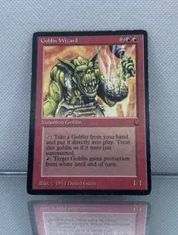 Magic: The Gathering Goblin Wizard Card the Dark 1994 Rare Vintage MTG - Image 1