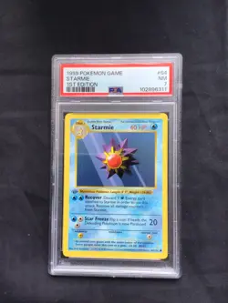 Pokemon Cards: Base Set 1st Edition Common: Starmie 64/102 PSA 7 - Image 1