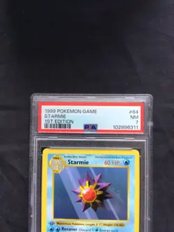 Pokemon Cards: Base Set 1st Edition Common: Starmie 64/102 PSA 7 - Image 3