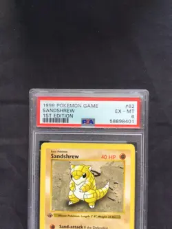 Pokemon Cards: Base Set 1st Edition Common: Sandshrew 62/102 PSA 6 - Image 3