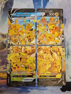 Pikachu V-Union [Set of 4] SWSH: Sword & Shield Promo Cards READ - Print DefectU - Image 1