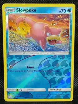 Slowpoke REVERSE HOLO 12/68 Hidden Fates Pokemon TCG Card Near Mint - Image 1