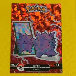 Rare Ditto #132 (Gengar) - Prizm Holo Box Hit - Crystal Dark Black Pokemon Card - Image 1