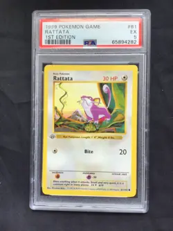 Pokemon Cards: Base Set 1st Edition Common: Rattata 61/102 PSA 5 - Image 2
