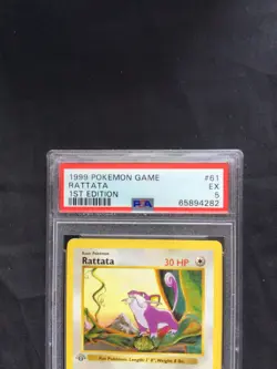 Pokemon Cards: Base Set 1st Edition Common: Rattata 61/102 PSA 5 - Image 3