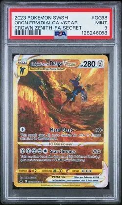 PSA 9 MINT Origin Forme Dialga VSTAR GG68/GG70 Crown Zenith Holo Pokemon Card - Image 1