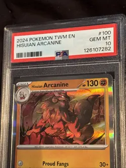 Hisuian Arcanine 2024 Pokemon TCG Twilight Masquerade Card #100/167 SV PSA 10 - Image 5