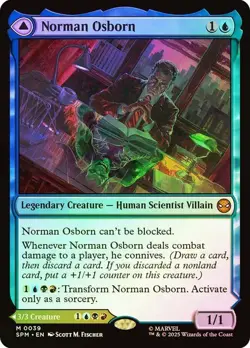 SPM Foil NORMAN OSBORN 1x Rare Magic Spider-Man MTG NM - Image 1