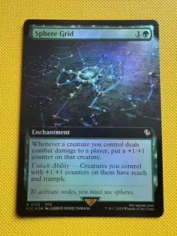 Magic the Gathering Sphere Grid Final Fantasy Enchantment Borderless Foil - Image 1