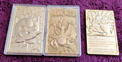 1999 Burger King Pokemon Gold-Plated Cards Lot Of 3 Jigglypuff (2) and Charazard - Image 1