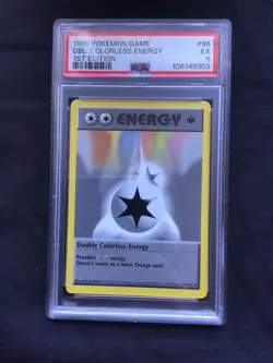 Pokemon: Base Set 1st Edition Uncommon: Double Colorless Energy 96/102 PSA 5 - Image 2