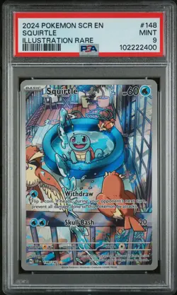 2024 POKEMON SCR EN-STELLAR CROWN ILLUSTRATION RARE #148 SQUIRTLE PSA 9 - Image 1