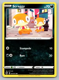 Pokemon TCG Champion's Path Scraggy 41/73 - Image 1