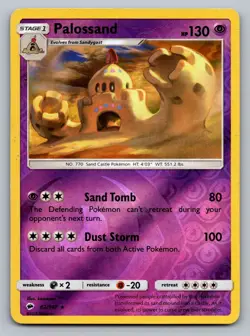 Pokemon TCG SM - Burning Shadows Palossand 62/147 Reverse Holo - Image 1