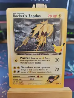 Pokemon TCG Rockets Zapdos Holo Classic Collection 15/132 Celebrations NM - Image 1