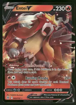 Entei V 022/172 Ultra Rare Holo NM Pokemon SWSH09: Brilliant Stars - Image 1