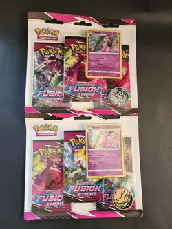 Sealed Pokemon Sword & Shield Fusion Strike 3 Pack Blisters Lot Of 2 JP052 - Image 1