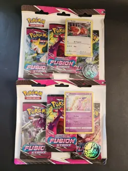Sealed Pokemon Sword & Shield Fusion Strike 3 Pack Blisters Lot Of 2 JP055 - Image 1