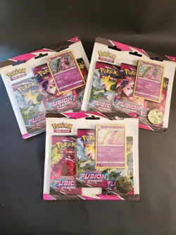 Sealed Pokemon Sword & Shield Fusion Strike 3 Pack Blisters Lot Of 3 JP0057 - Image 3