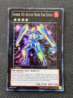 Yugioh Number 105: Battlin' Boxer Star Cestus 1st Ed Super Rare LTGY-EN051 NM - Image 1