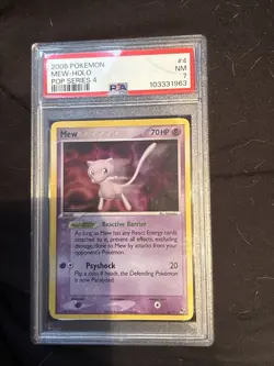 2006 Pokemon TCG Mew Pop Series 4 Holo Card 4/17 PSA 7 - Image 1