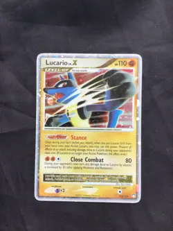 Pokemon Cards: Mysterious Treasures Rare Holo: Lucario Lv. X 122/123 - Image 1