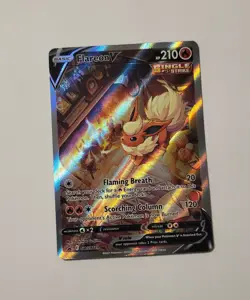 Pokemon Flareon V SWSH179 Black Star Promo Card Full Art Holo 2021 Sword Shield - Image 1