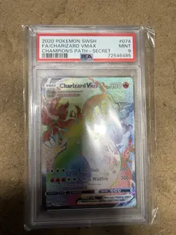 PSA 9 Charizard VMAX Secret Rare Champions Path Pokemon Card - Image 1
