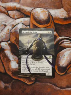 Magic the Gathering Aegis of the Gods #1 Hand Painted Unique Custom MTG Alter - Image 1