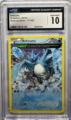 CGC 10 Articuno (17 Delta) 17/108 Rare Normal GEM MINTPokemon XY - Roaring Skies - Image 1