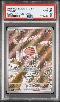 2025 POKEMON JTG EN-JOURNEY TOGETHER 165 SWINUB ILLUSTRATION RARE - PSA 10 - Image 1