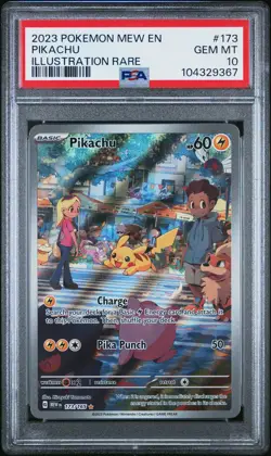 2023 POKEMON MEW EN-151 ILLUSTRATION RARE #173 PIKACHU PSA 10 - Image 1