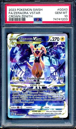 Zeraora VSTAR Full Art 2023 Pokemon SWSH Crown Zenith #GG43 PSA 10 English - Image 1