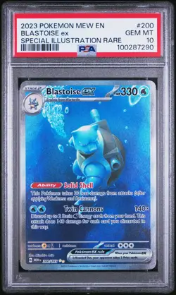 2023 POKEMON MEW EN-151 SPECIAL ILLUSTRATION RARE #200 BLASTOISE EX PSA 10 - Image 1