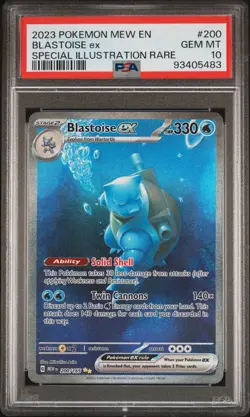 2023 POKEMON MEW EN-151 SPECIAL ILLUSTRATION RARE #200 BLASTOISE EX PSA 10 - Image 1